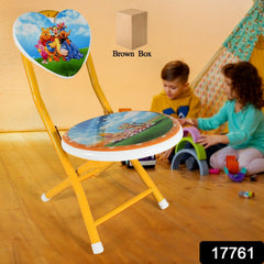 Heart Shape Kids Chair Cartoon Printed Foldable Kids / Children Folding Chair fo - 17761_heart_shape_kids_chair_1pc