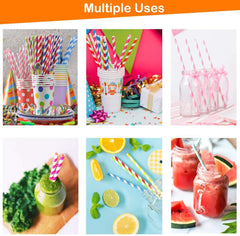 Home Paper Straws Durable & Eco-Friendly Colorful - Drinking Straws & Party Deco - 5519_paper_straw_25pc_set