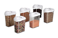 Set of 6 easy flow storage jars with lids