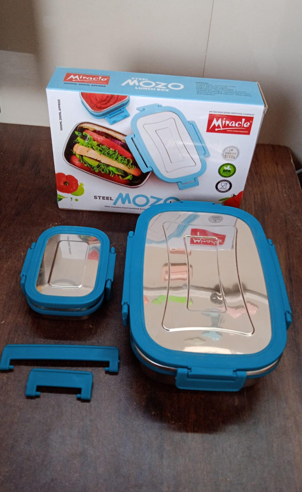 Premium Stainless Steel Lunch Box for Kid, 2 Containers Lunch Box, Perfect Size  - 10082_ss_2_containers_lunch_box