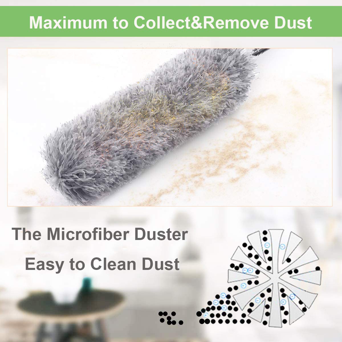 Microfiber Dusters for Cleaning, Telescoping Feather Duster with 100 inches Exte - 1279_microfiber_telescoping_duster