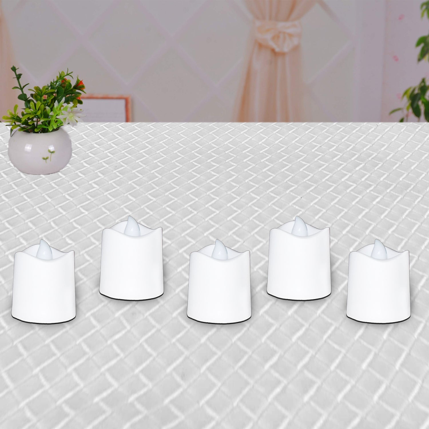 Group of LED tealight candles with a warm glow effect