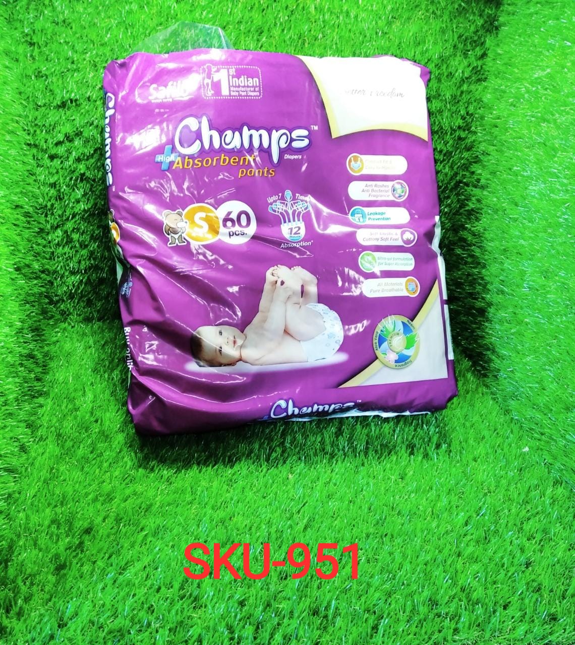 Champs High Absorbent Pant Style Diaper Small, Medium and Large Size Dia - 0951_small_60