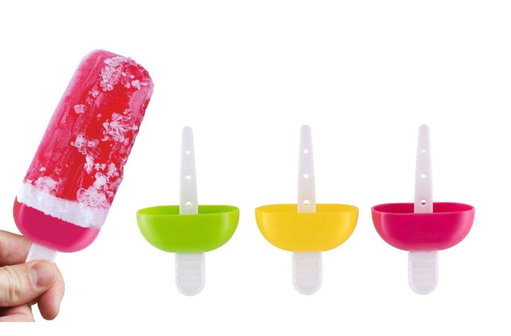 6 Pcs Multicolor Polypropylene Ice Mold, Kulfi Maker / Stick / Cream / Candy Color Assorted
