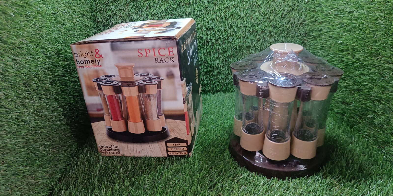 Revolving Spice Rack, 8 Spice jars with 120 ml, Condiment Set - 5986_8_jar_spice_rack