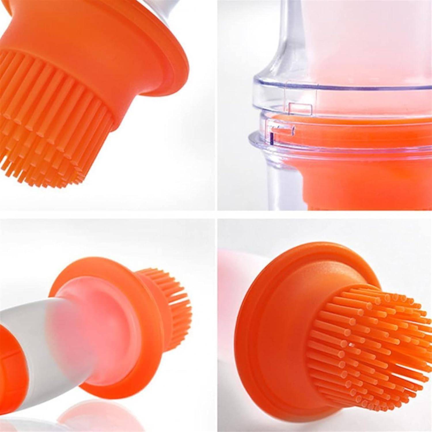 2 In 1 Portable Silicone Oil Bottle Brush With Lid (1 Set) - Superior eMart