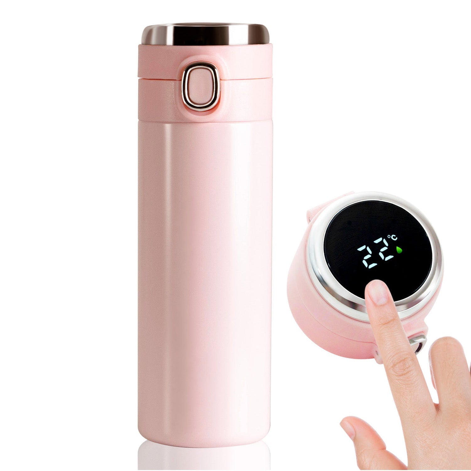 Smart Vacuum Insulated Water Bottle with LED Temperature Display, Cold & Hot | L - 12993_mix_temperature_bottle_320ml