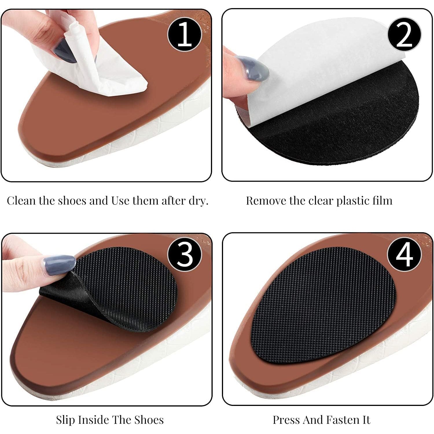 Non-Slip Shoe Pads, Rubber Shoe Sole Protector Pads, Self-Adhesive Shoe Grips Pa - 17929_shoe_sole_protector_pad_10pc