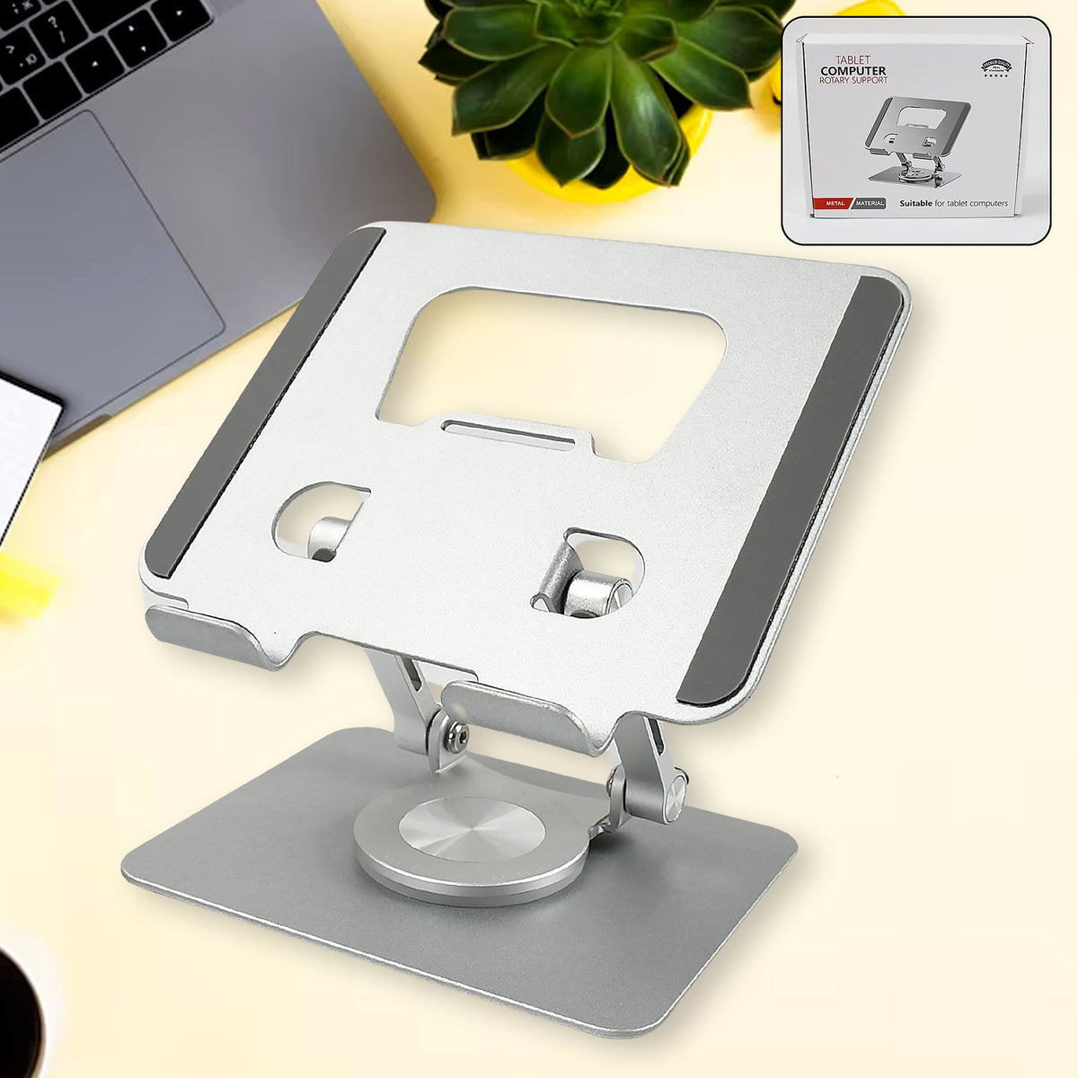 Aluminum Alloy 360°Rotating Bracket, Adjustable Tablet Stand, Portable Foldable - 12726_aluminum_tablet_stand_small