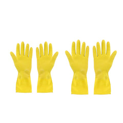 Yellow gloves with textured palm for grip