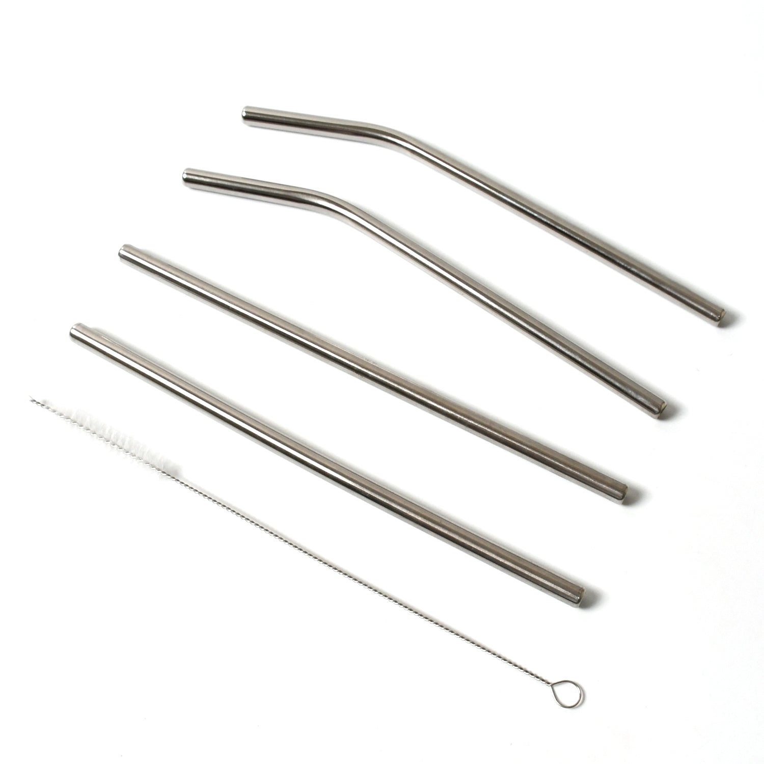 Reusable Stainless Steel Straw with cleaning Brush Long Drinking Straws for Coff - 8543_ss_straw_with_cle_brush_5pc_no2