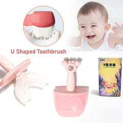 13033 Kids U Shaped Toothbrush Childrenbaby Silicone Kids Toothbrushu Shaped Silicone Brush Head For 360 Degree Cleaning Suitable For 2-6 Years(1 Pc) - Superior eMart