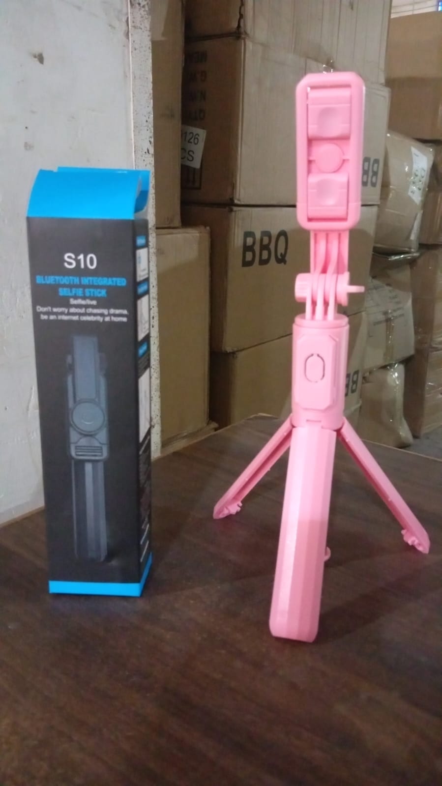 Portable Foldable Selfie Stick with Remote Control, 3-Axis Tripod Hand Stabilize - 13120_foldable_selfie_stick_n_remote