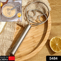 Dough Whisk, Premium Stainless Steel Dutch Whisk, Dough Hand Mixer Artisan Blend - 5484_steel_dough_whisk_1pc