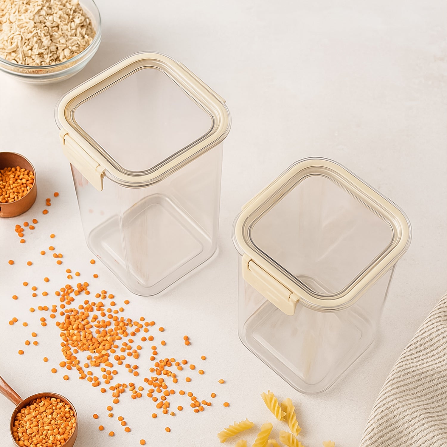 Press N Lock Airtight Kitchen Storage Container Set (2pc1400ml)