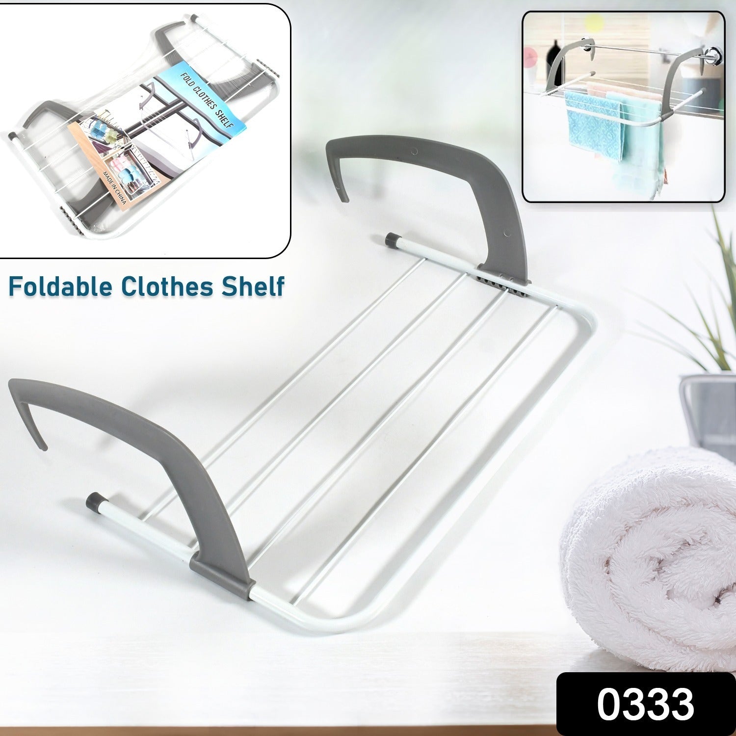 Metal Steel Folding Drying Rack for Clothes Balcony Laundry Hanger for Small Clo - 0333_folding_clothes_drying_rack