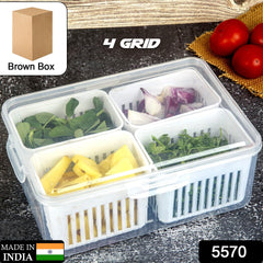 Fridge Storage Boxes Freezer Storage Containers, Container for Kitchen Storage S - 5598_6grid_storage_container_color_box