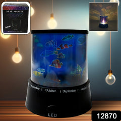 LED Projector Night Light Amazing Lamp, 3 Battery operated lamps, Rotation With  - 12870_fish_night_lamp_no4