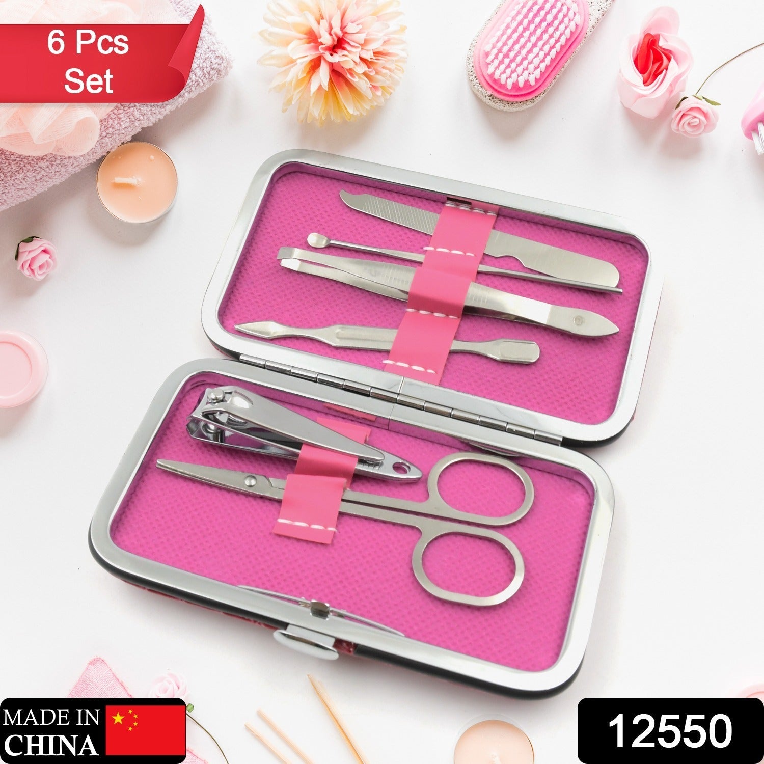 Nail Clipper Kit Fingernail Clipper, Manicure Set, Stainless Steel Nail Cutter S - 12550_6in1_nail_clipper_set