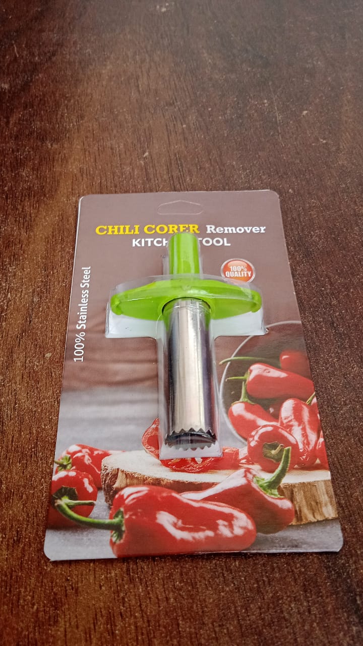 Small Stainless Steel Chili Corer Remover Kitchen Tool (1 Pc) - 10098_ss_chili_corer_remover_1pc