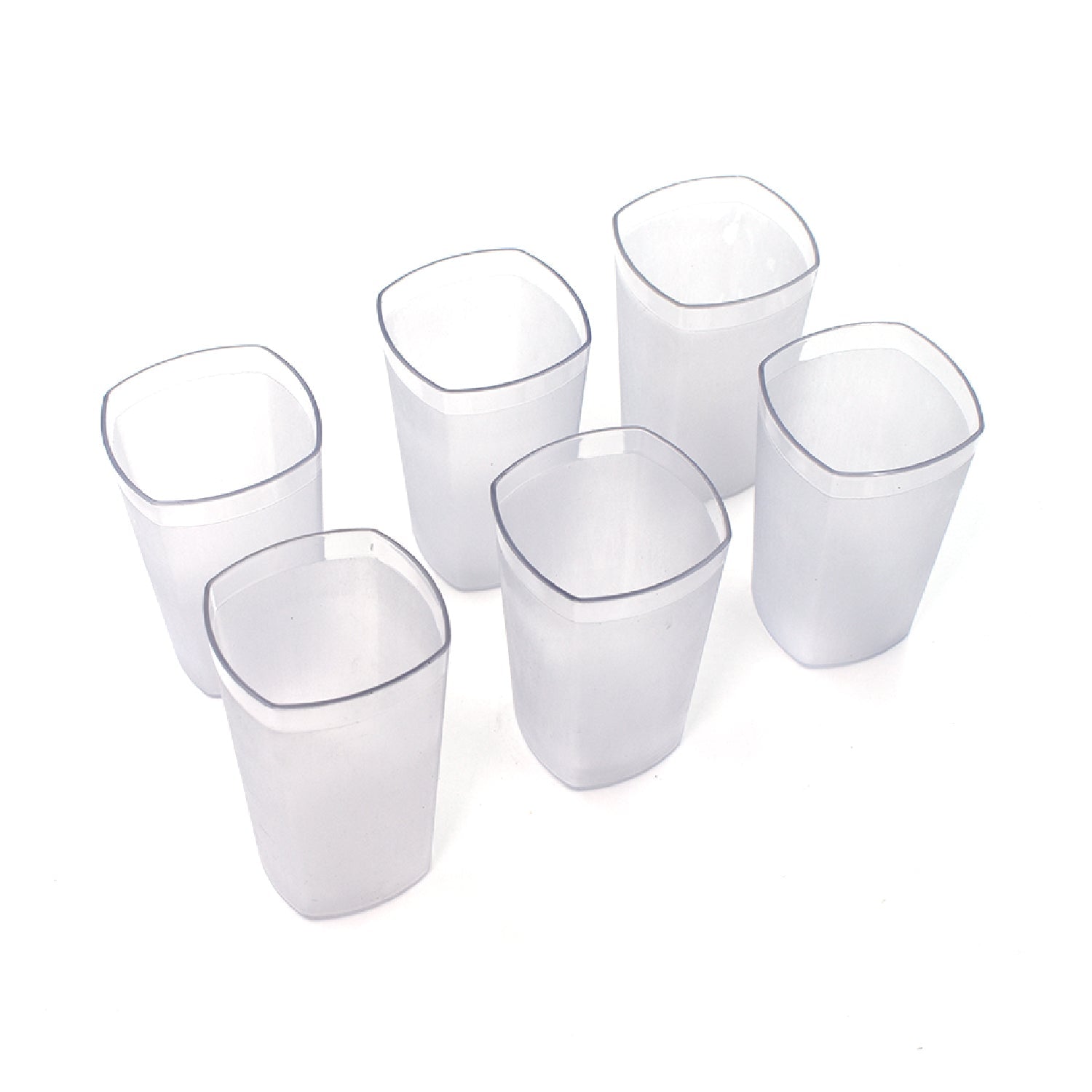 Set of 6 Ganesh Decent 350ml glasses, shown from various angles.