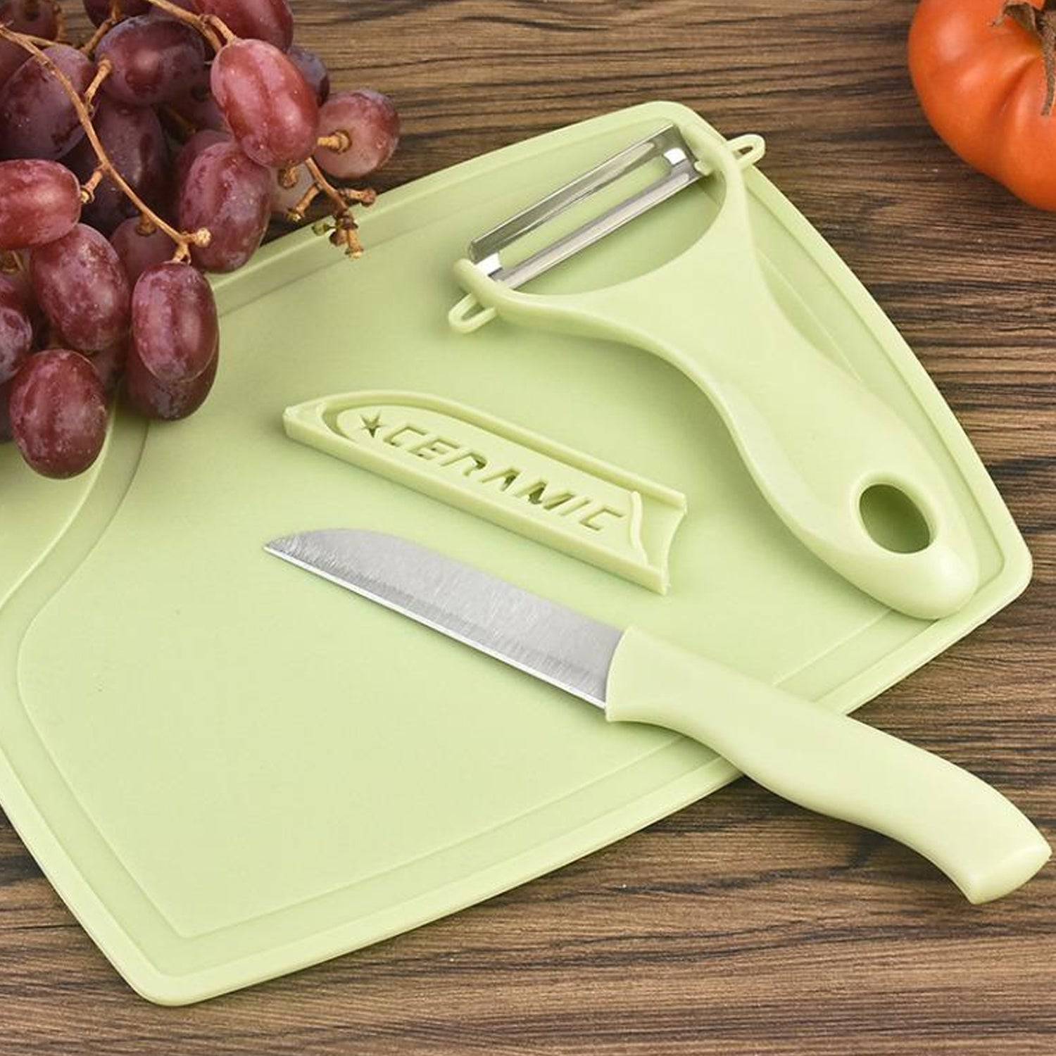 5207 Plastic Kitchen Peeler - Green  Classic Stainless Steel 3-piece Knife Set Combo - Superior eMart