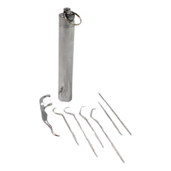 7 In 1 Stainless Steel Toothpick Flossier Set (1 Set  With Case) - Superior eMart