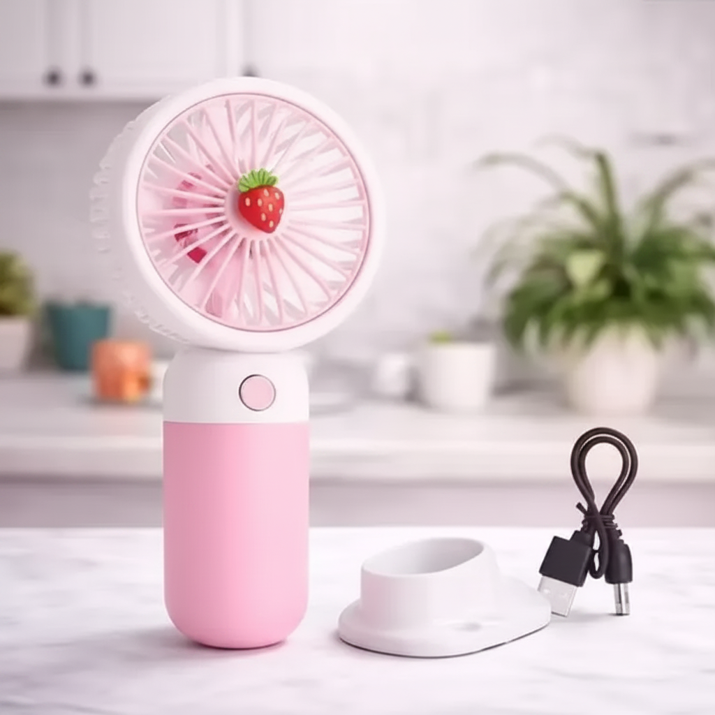 Portable Handheld USB Rechargeable Mini Fan with Lightweight Design, Low Noise, and Easy Portability for Indoor and Outdoor Use (Pack Of 2,MULTICOLOR)