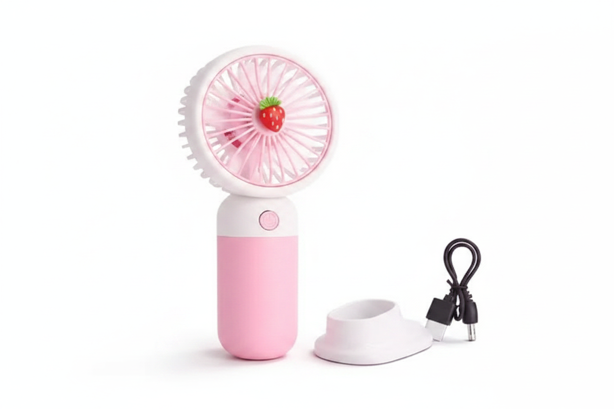Portable Handheld USB Rechargeable Mini Fan with Lightweight Design, Low Noise, and Easy Portability for Indoor and Outdoor Use (Pack Of 2,MULTICOLOR)