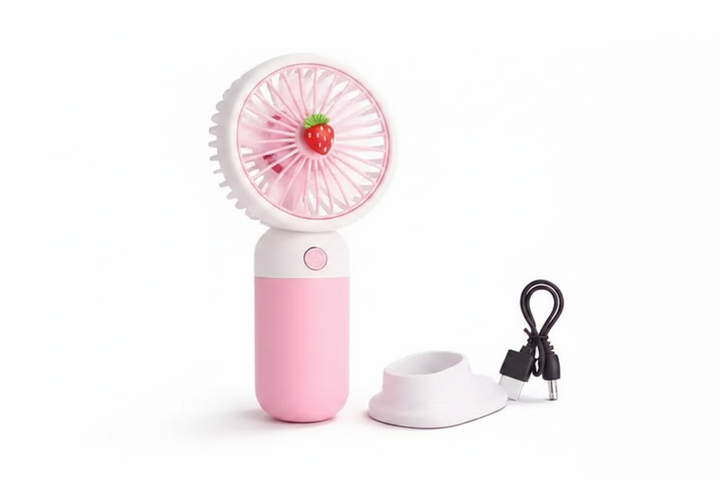 PACK OF 2 Portable Handheld USB Rechargeable Mini Fan with Lightweight Design, Low Noise, and Easy Portability for Indoor and Outdoor Use (Pack Of 2,MULTICOLOR)
