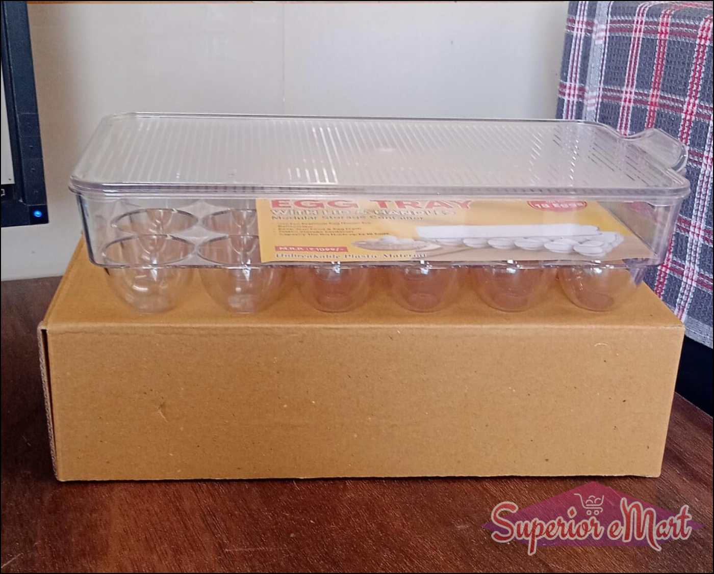 8 Cavity Egg Storage Box | Egg Trays For Refrigerator With Lid 1 Pc - Superior eMart