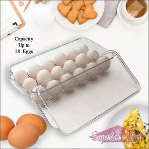8 Cavity Egg Storage Box | Egg Trays For Refrigerator With Lid 1 Pc - Superior eMart