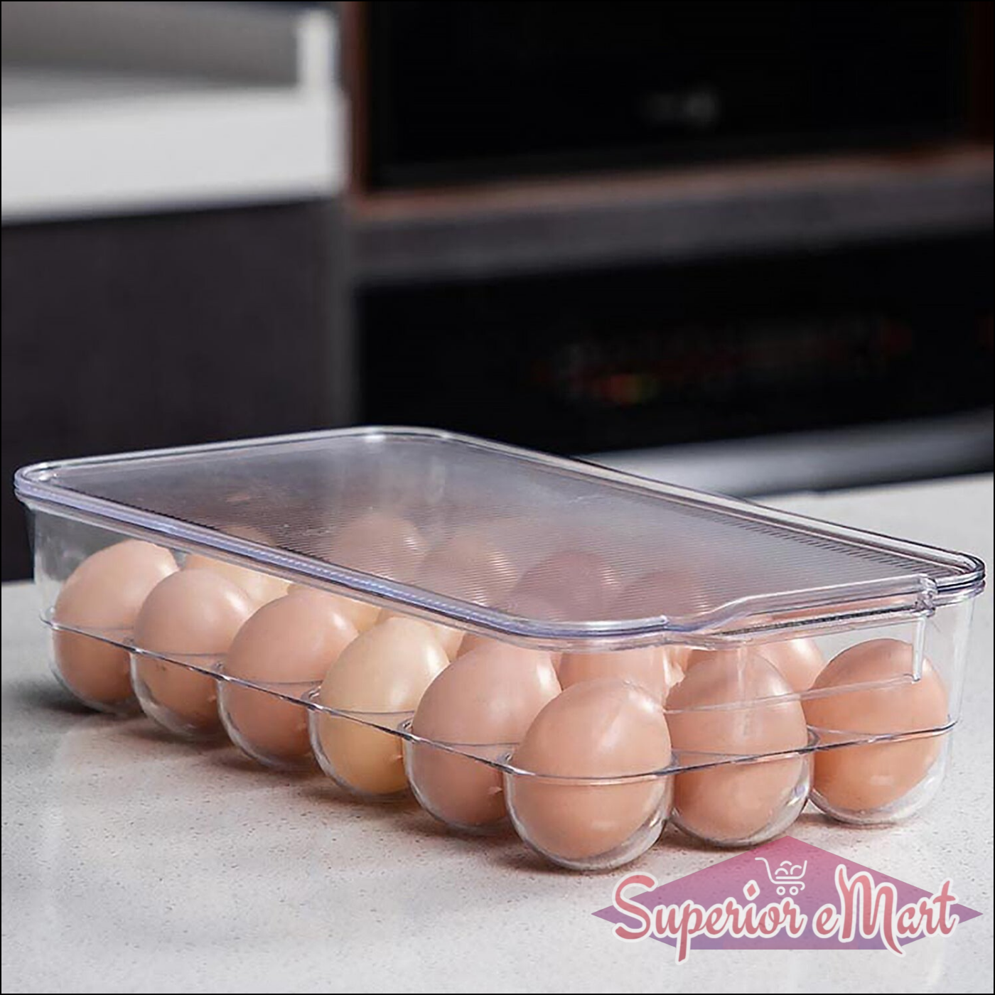 8 Cavity Egg Storage Box | Egg Trays For Refrigerator With Lid 1 Pc - Superior eMart