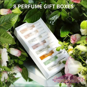 Superior eMart 8 Perfumes Gift Box with assorted fragrance samples in a stylish presentation