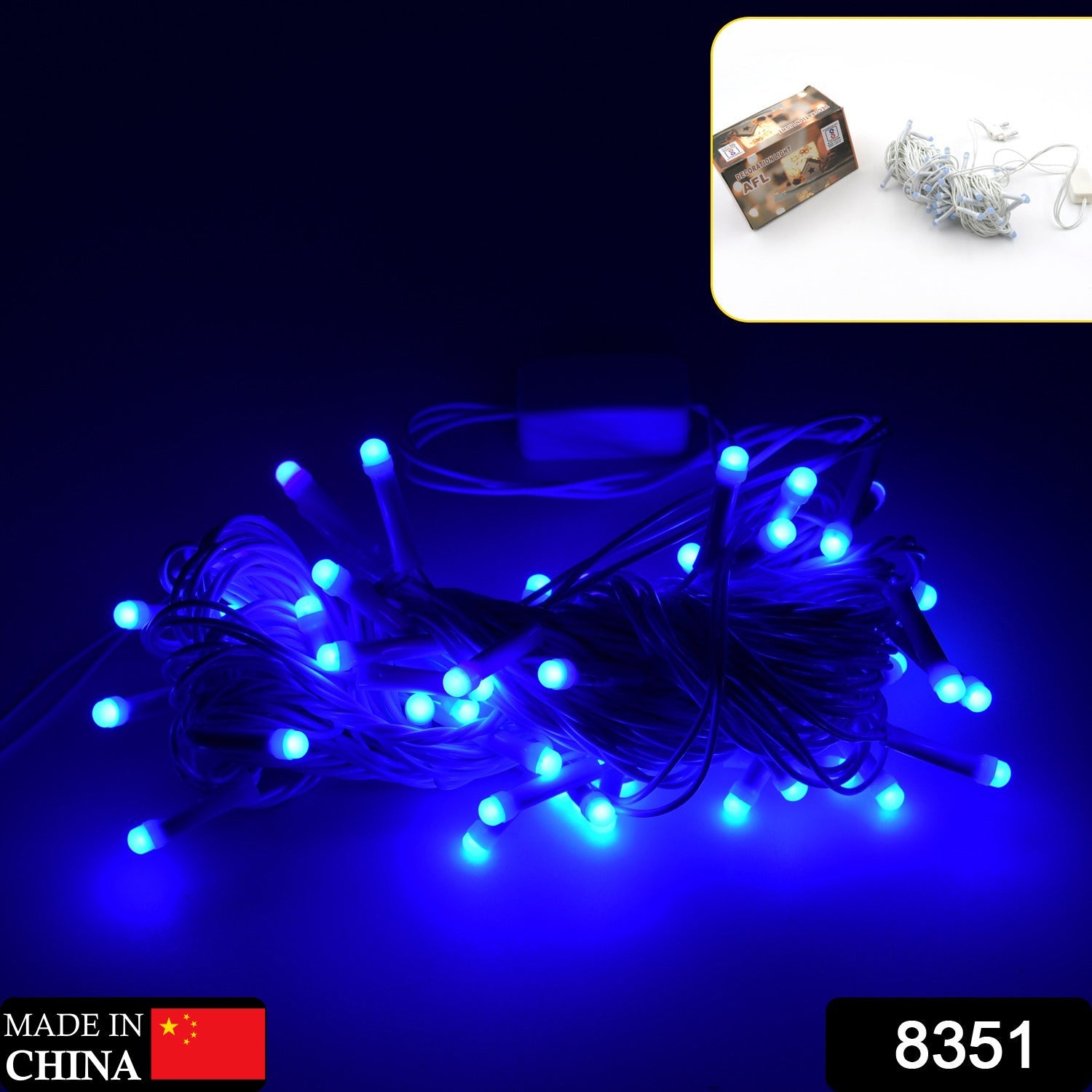 9MTR HOME DECORATION DIWALI & WEDDING LED CHRISTMAS STRING LIGHT INDOOR AND OUTD - 8351_9mtr_led_string_blue_light_afl225