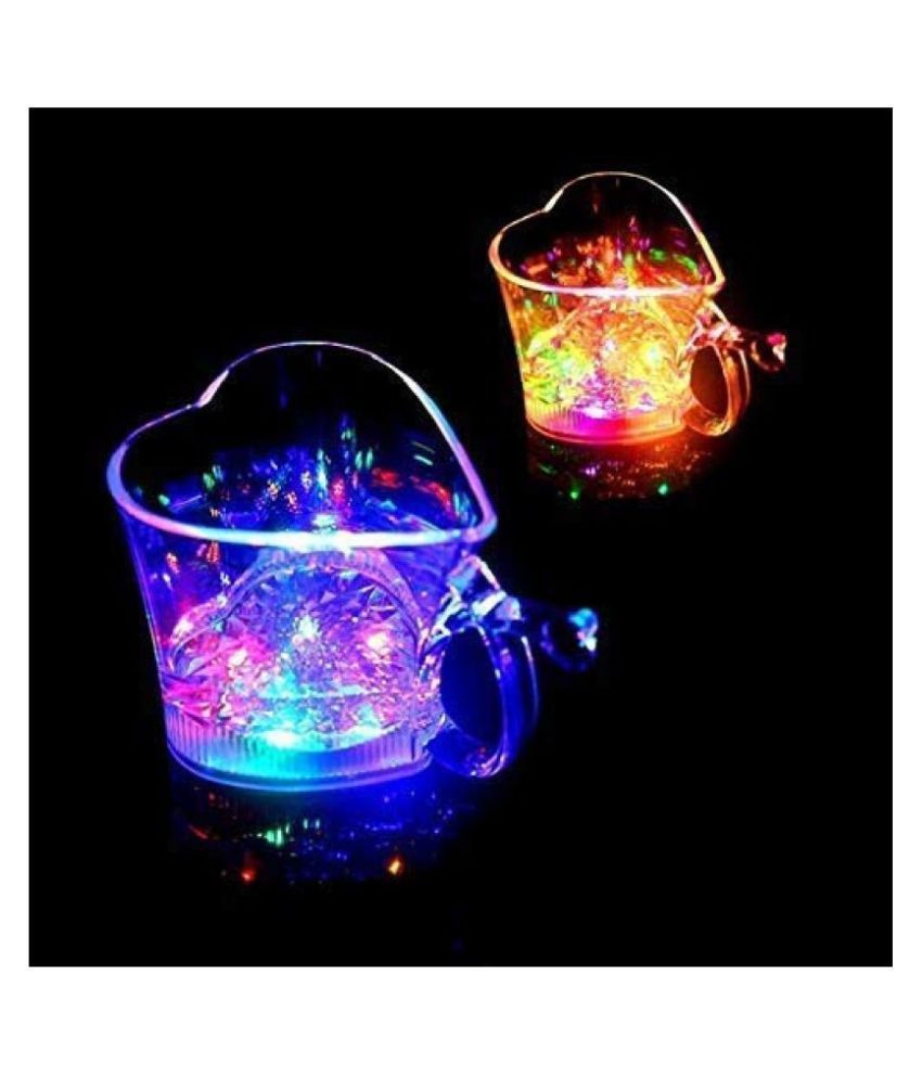 हार्ट शेप एक्टिवेटेड ब्लिंकिंग एलईडी ग्लास कप - 0759_heart_led_color_cup