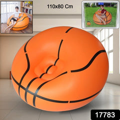 Foldable Sofa, Cartoon Style Inflatable Folding Chair, Ball Chair, Inflatable So - 17783_basketball_foldable_sofa_110x80cm