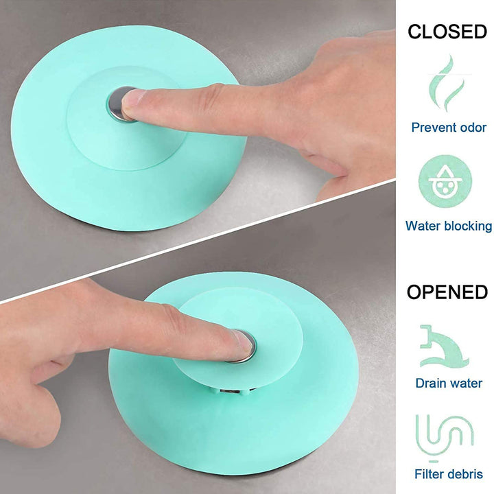 2-in-1 Light Green Silicone Sewer Sink Sealer / Drainer (Multicolour)
