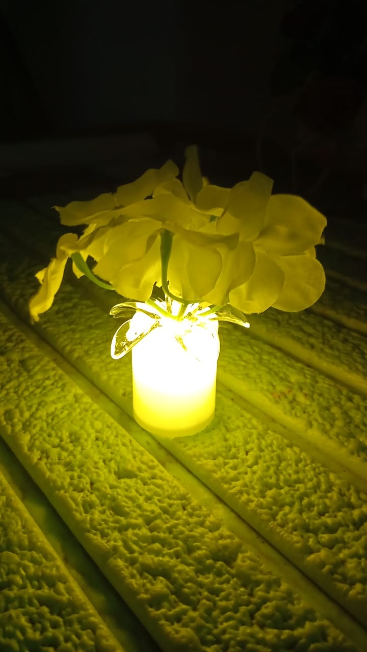 LED Mood Lights Bedroom Interior Decor Lighting (1pc) - 13519_led_flower_candle_ktc309