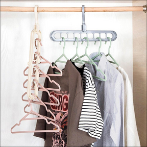 9 Hole Plastic Hanger Hanging hook Indoor Wardrobe Clothes Organization Storage Balcony Windowsill Suit Racks - Superior eMart