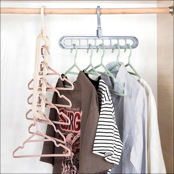 9 Hole Plastic Hanger Hanging hook Indoor Wardrobe Clothes Organization Storage Balcony Windowsill Suit Racks - Superior eMart