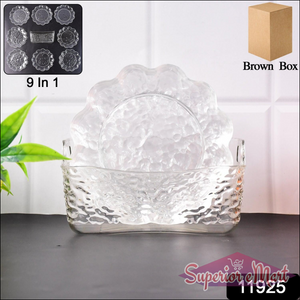9 in 1 Bowl and Plate Set - Clear Glass - Superior eMart