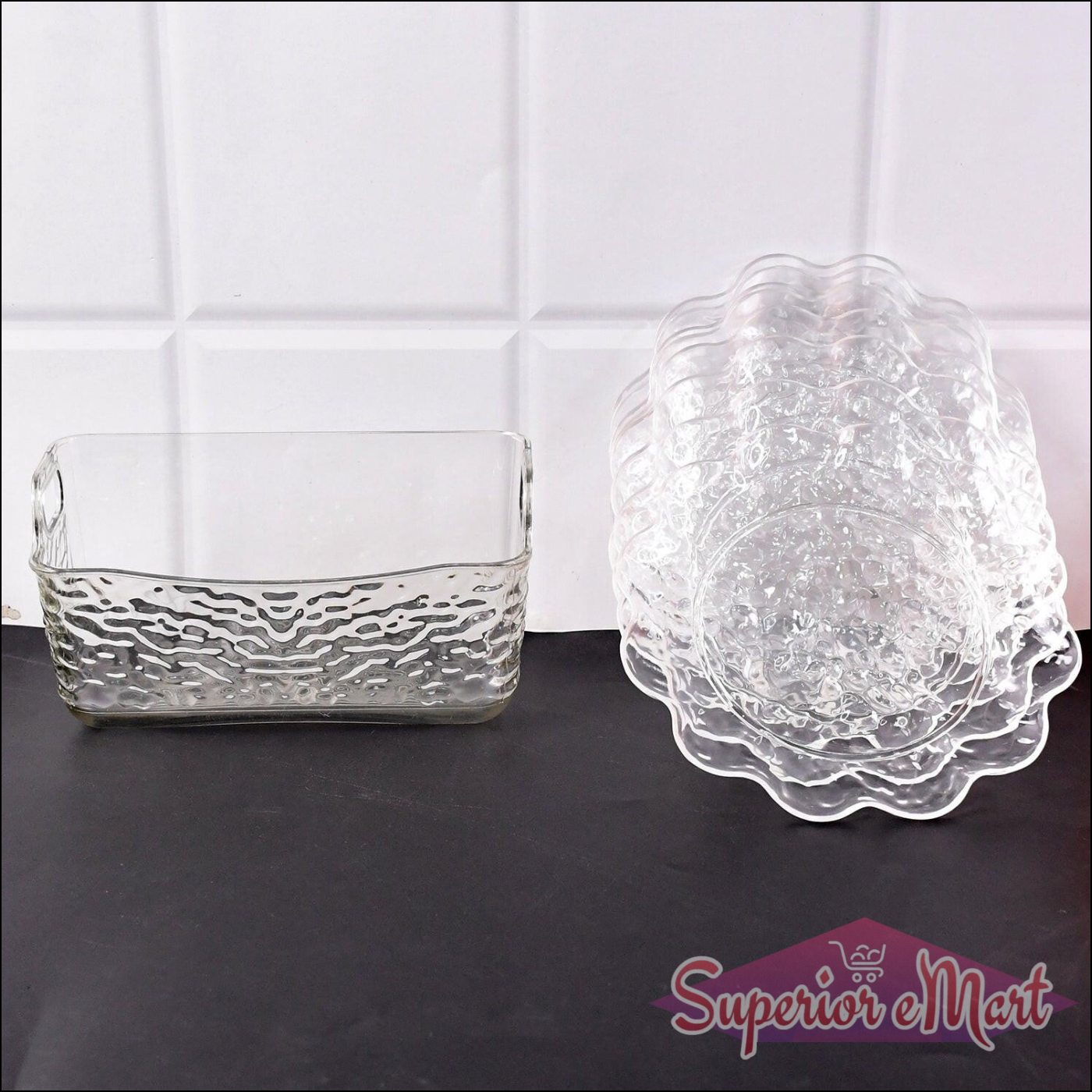 9 in 1 Bowl and Plate Set - Clear Glass - Superior eMart