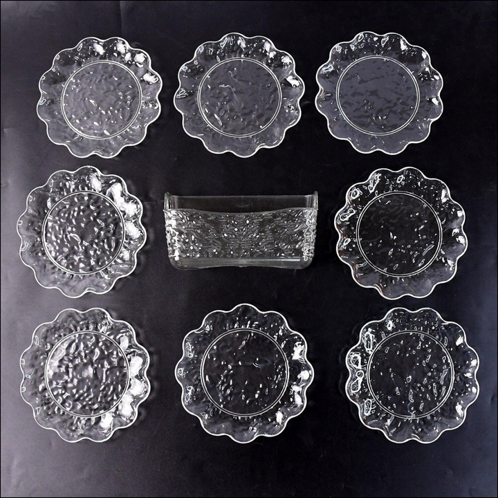 9 in 1 Bowl and Plate Set - Clear Glass - Superior eMart