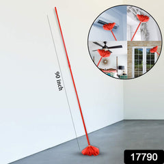 Cobweb Brush With Metal Strong Long Extendable Handle for Dusting, Ceiling Cobwe - 17790_pla_cobweb_brush_stick_90inch