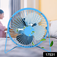 USB Table Desk Personal Metal Electronic Fan, Compatible with Computers, Laptops - 17531_usb_table_desk_fan_no1