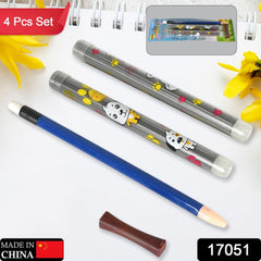 Mechanical Lead Pen Pencil | With 40 Leads | Matt Black ABS Plastic Round Body | - 17051_2mm_lead_pencil_n_40leads