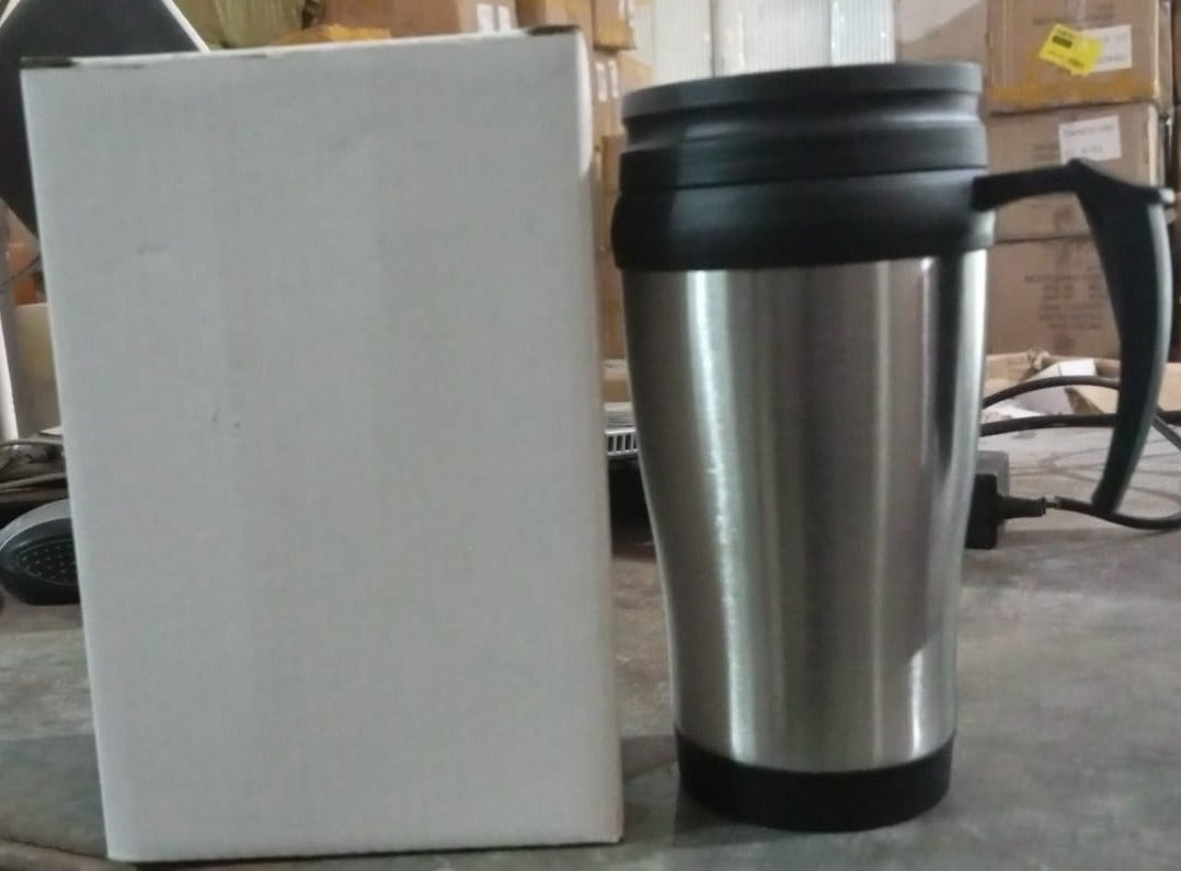 Stainless Steel Vacuum Glass Insulated Glass Coffee Cups (With Lid & Handle / 1  - 13159_ss_coffee_mug_n_handle_no3