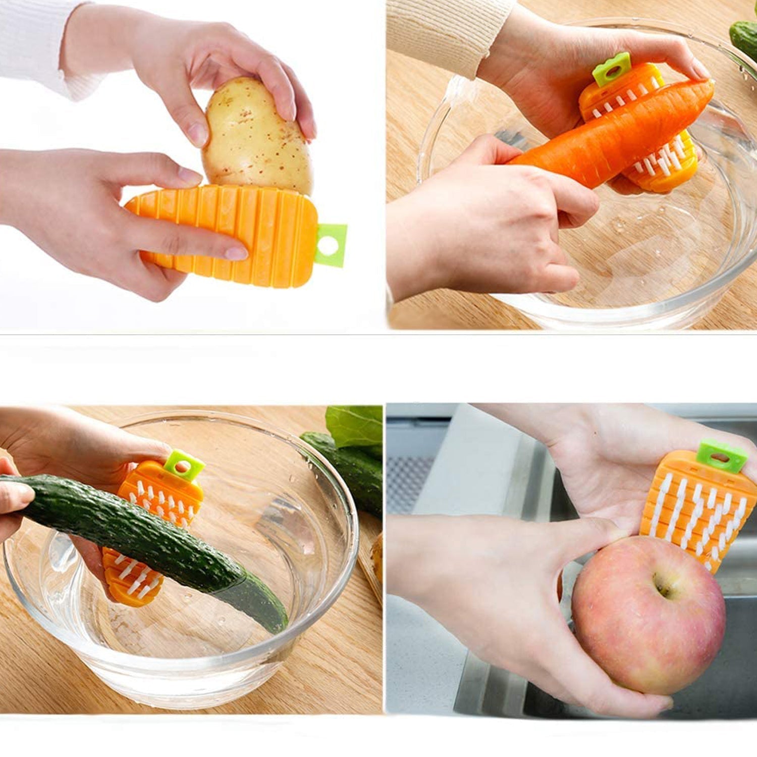 Vegetable Scrubbing Brush, Vegetable Scrubber Nonâ€‘Toxic Fruit Brush Carro - 2950_fruit_and_vegetable_brush