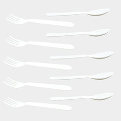 Premium plastic spoon and fork set, 10 pieces.